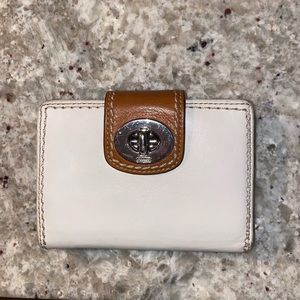 leather Coach white and brown wallet
